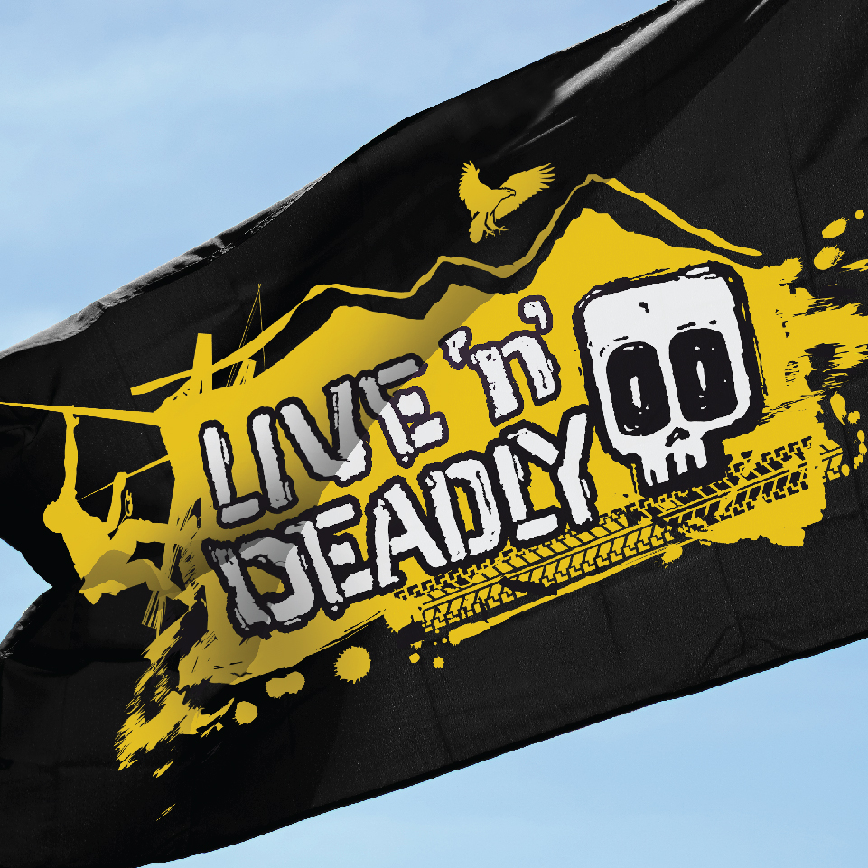 CBBC Live 'n' Deadly flag graphics