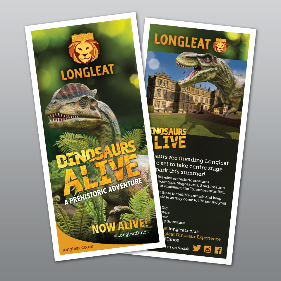 Longleat Dinosaurs Alive marketing leaflet