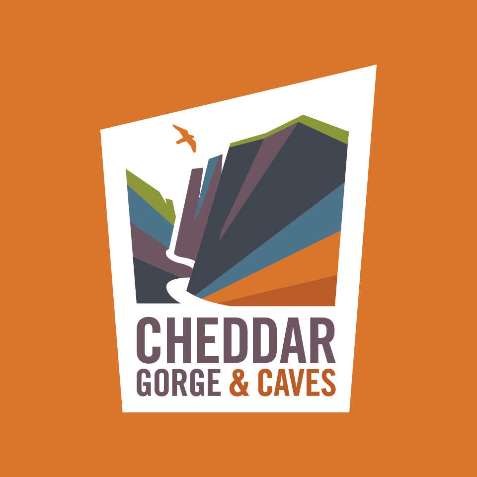 Cheddar Gorge & Caves brand identity logo