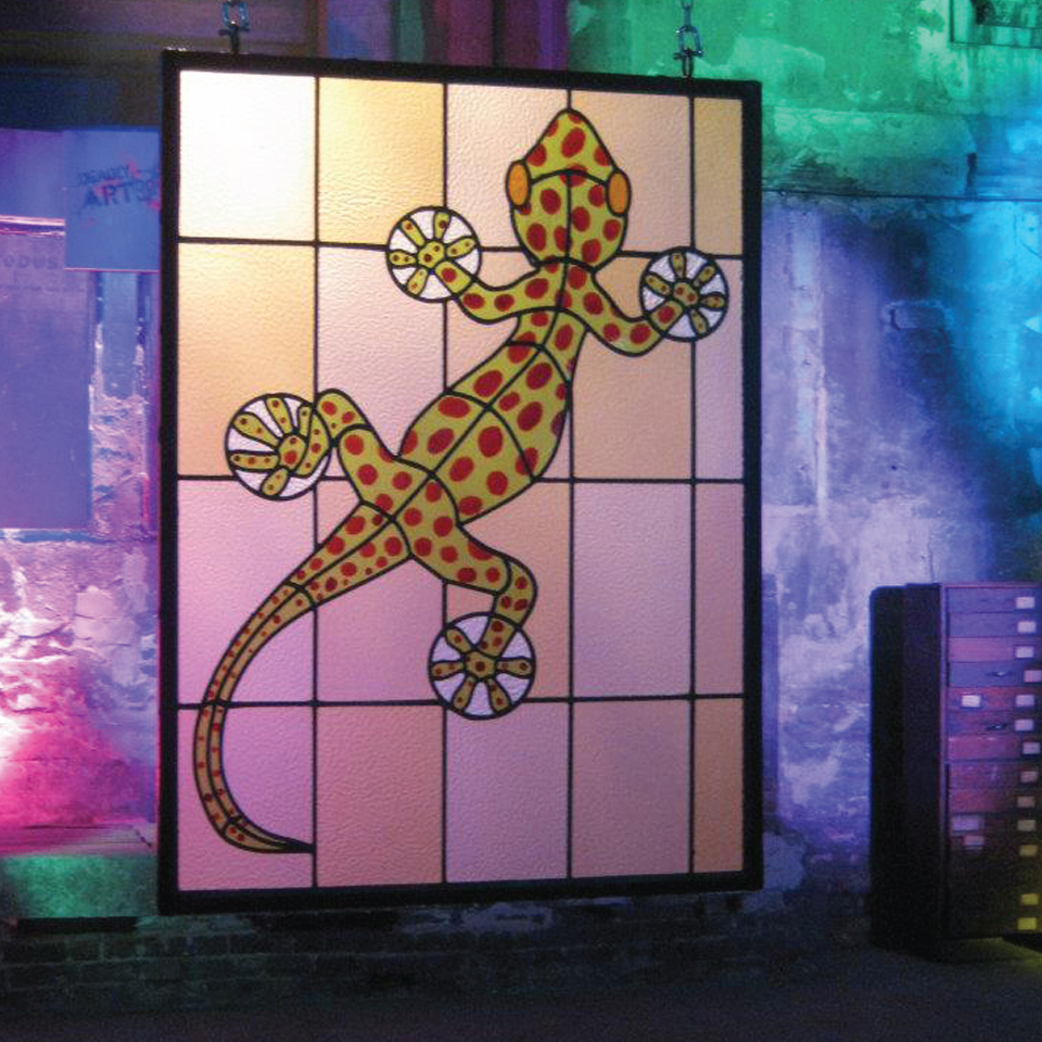 CBBC Deadly Art Geckco Stained Glass Art