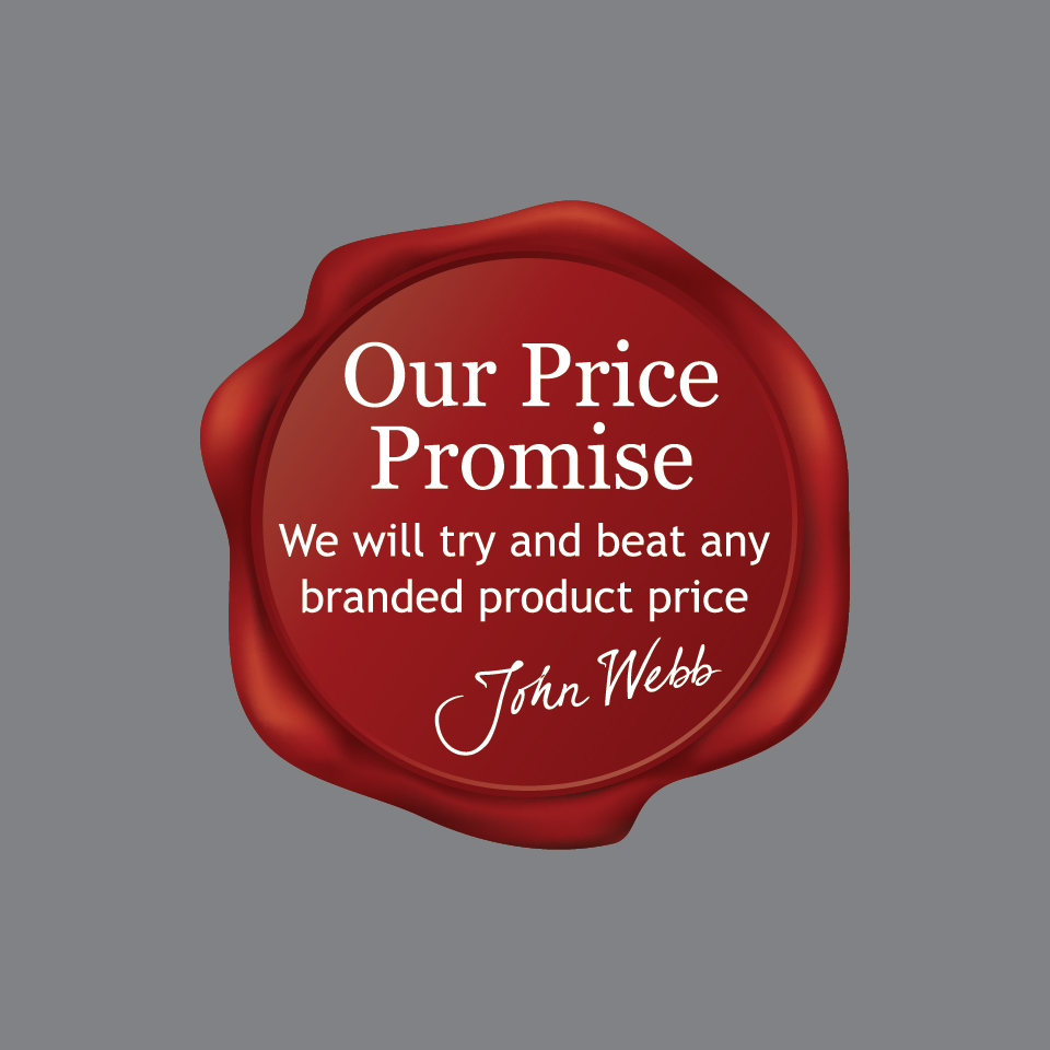 Webbs of Crickhowell our price promise stamp