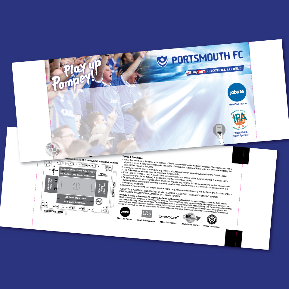 Portsmouth Football Club match ticket design