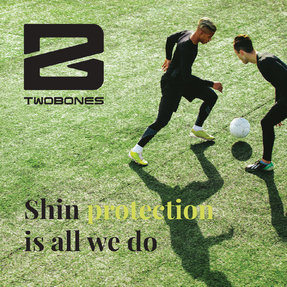 Two Bones Shin Protection is all we do packaging