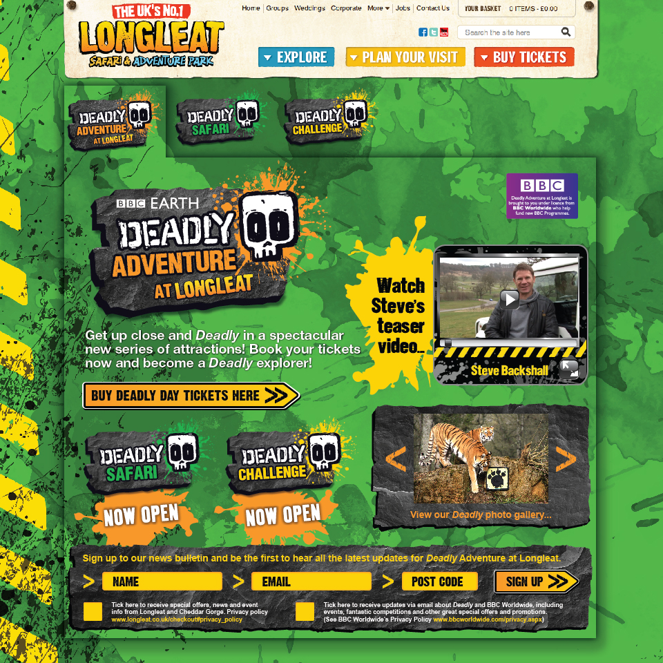Deadly Adventure at Longleat Website Design