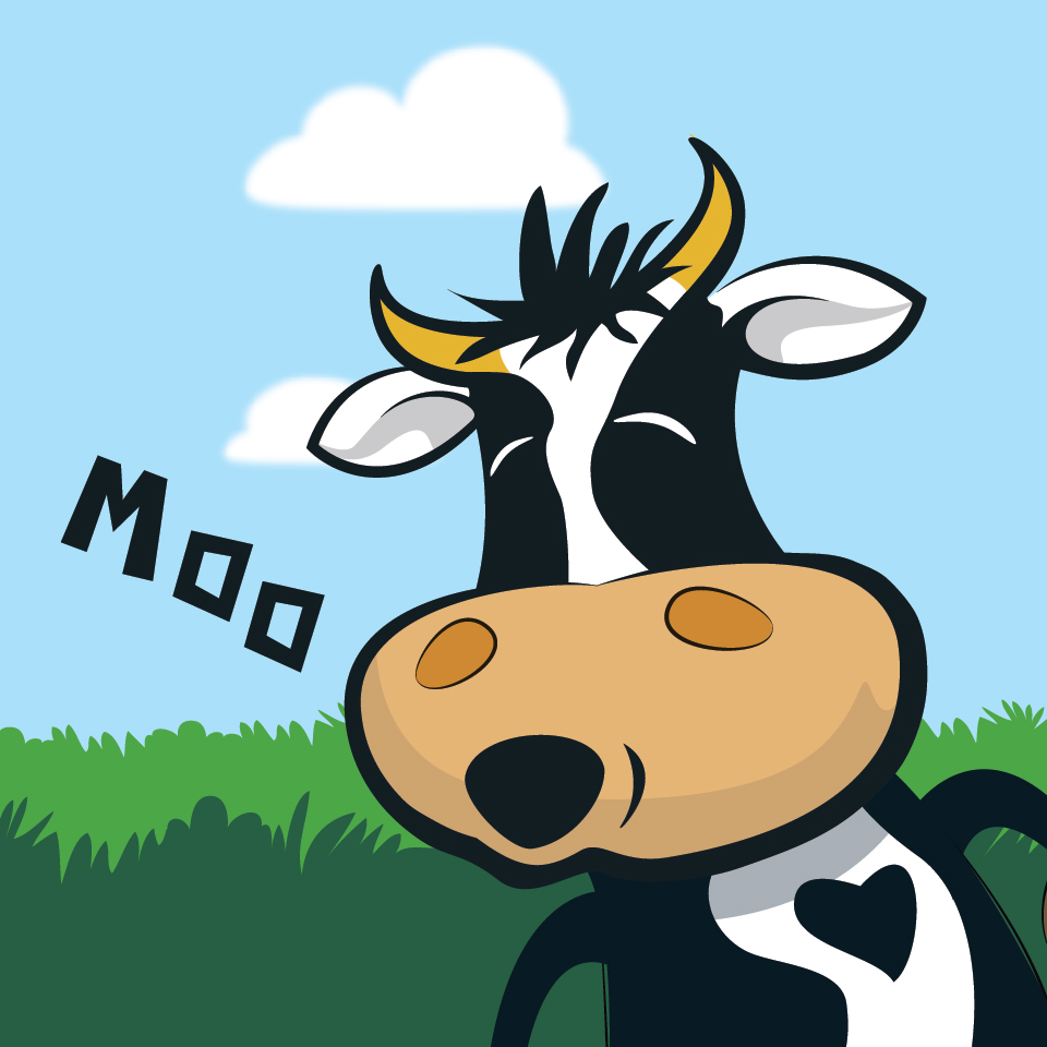 Cheese Peelers cow character design moo